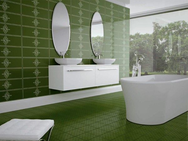 yeşil banyo seramik fayans