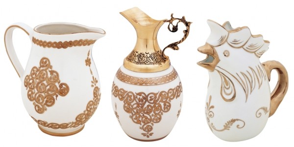 beyaz yaldızlı modern sürahi modelleri