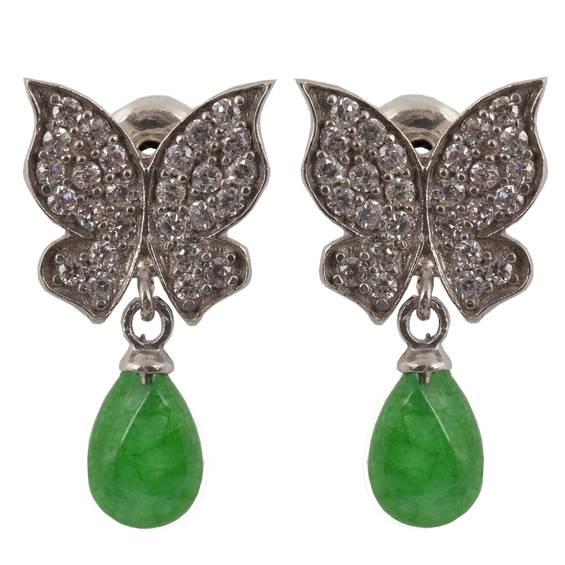 zümrüt en güzel kelebek küpeler