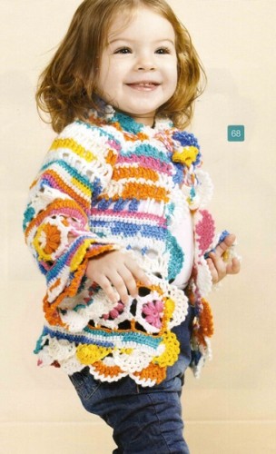 Tığ İşi Lolipop Şeker Kız Çocuk Hırka Modeli