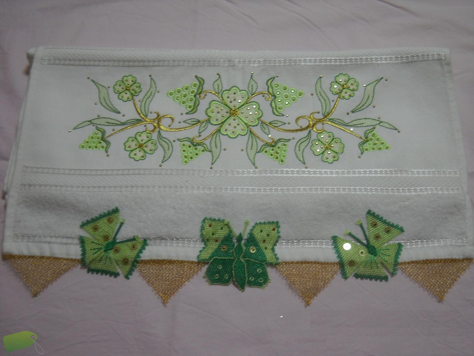 harika kelebekli iğne oyaı havlu kenarları