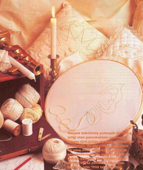 beyaz nakış kelebek işlemesi ve şeması