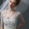 işlemeli yarım kollu modern gelinlik modeli işlemeli yarım kollu modern gelinlik modeli