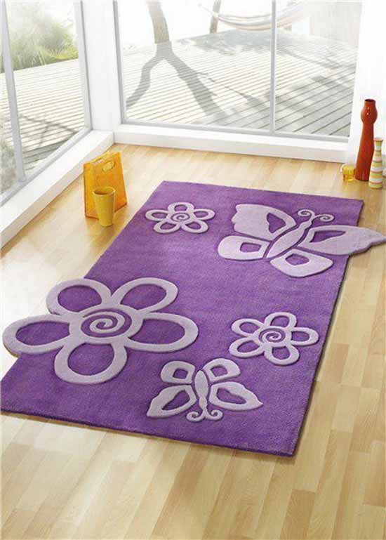 Mor Kelebek Motif Halı