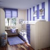mavi ve ahşap genç odası modeli