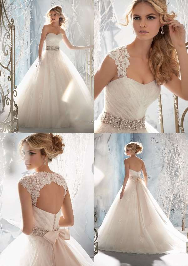 Dantel Islemeli Balon Kol Gelinlik Oleg Cassini Vintage Gelinlikler Gelinlik Elbise Dugun