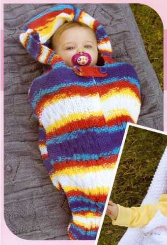 Renkli Bebek Örgü Uyku Tulumu Modeli