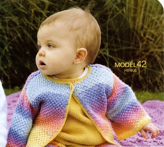 Ebruli İp Tek Düğmeli Bebek Hırkası Modeli