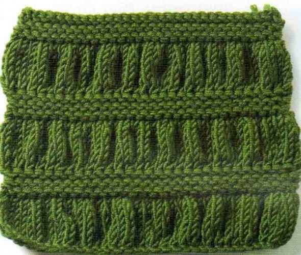 Kabartmalı Büzgü Örgü Deseni