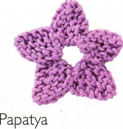 Örgüde Çiçekler ve Yapraklar Papatya Motifi