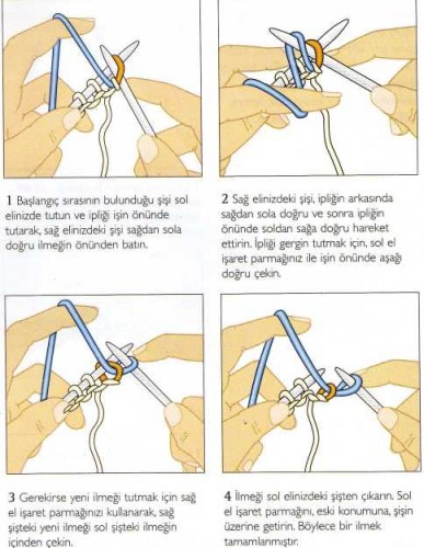 Ters Örgü İlmeği ve İngiliz Metodu (iplik sol elde)