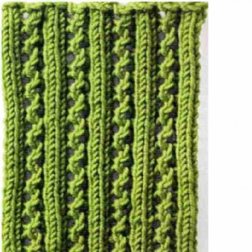 Çiftli Fantezi Lastik Örgü Tekniği