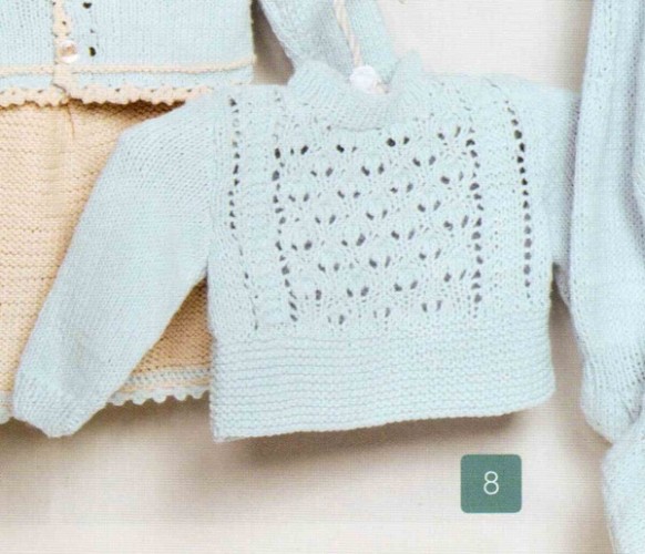 Ajur Desenli Buz Mavisi Bebek Kazak Modeli