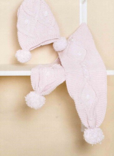 Pembe Renkli Ponponlu Çocuk Atkı Bere Modeli