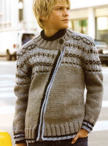 Çapraz Fermuarlı Gri Renkli Erkek Hırkası Modeli