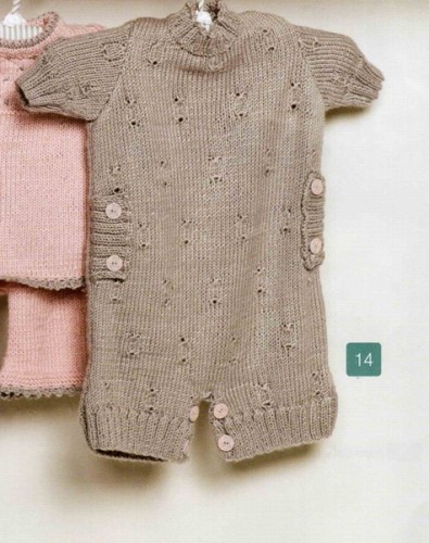 Yarım Kollu Toprak Rengi Bebek Tulumu Modeli