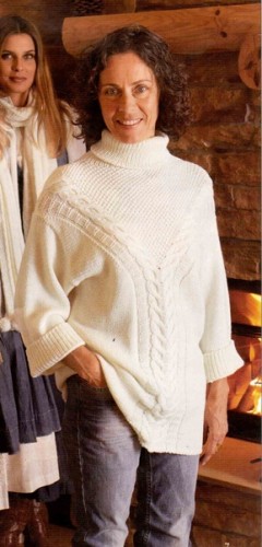 Boğazlı Modelli Bej Rengi Bayan Kazak Modeli