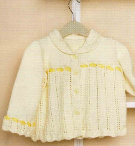 Kurdele Süslemeli Kız Çocuk Hırka Modeli