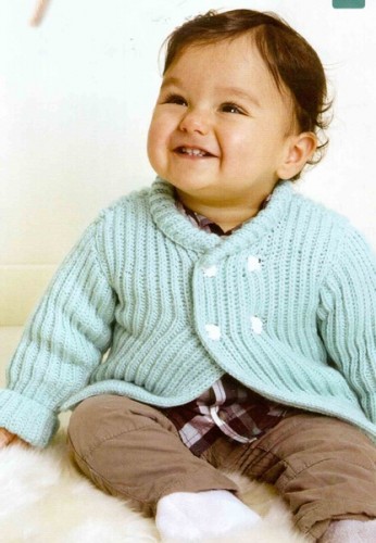 İnci Yakalama Örnekli Erkek Bebek Hırka Modeli