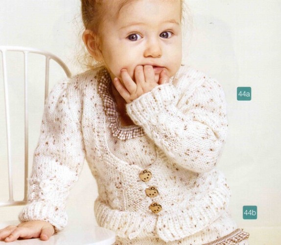 Selanik Modelli Kız Çocuk Örgü Hırka Örneği