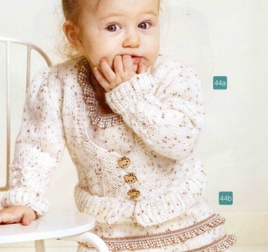 Fırfırlı Örgü Kız Bebek Elbise Modeli