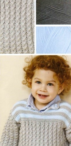 Haraşo Yaka Modelli İki Renkli Erkek Çocuk Kazak Modeli