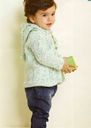 Kapüşonlu Ponponlu Erkek Çocuk Hırka Modeli