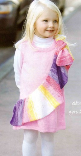 Gökkuşağı Kemerli Örgü Kolsuz Elbise Modeli