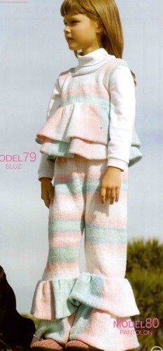 Fırfırlı Kolsuz Bluz ve Pantolon Takımı