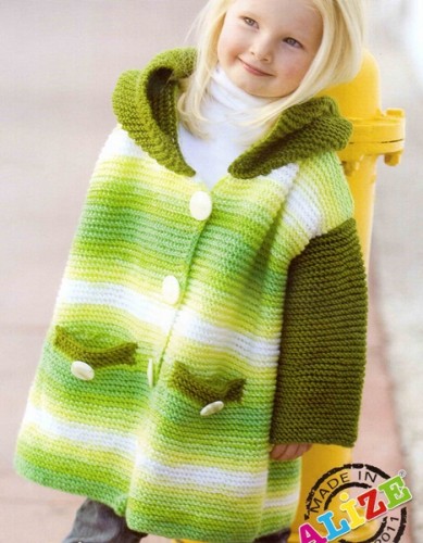 Haraşo Örgü Modelli Kız Çocuk Tunik Hırka Örneği