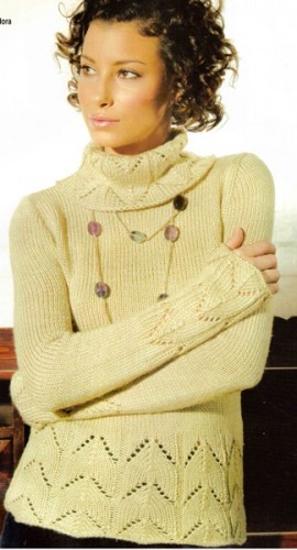 Ajur Modelli Örgü Bayan Kazak Modeli