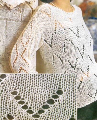 Beyaz Renkli Mevsimli Örgü Bayan Bluz Örneği