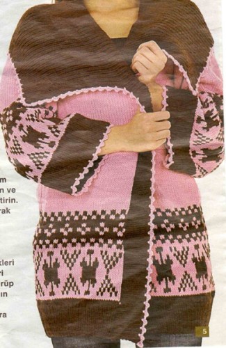 Modelli Şal Yaka Bayan Hırka Modeli