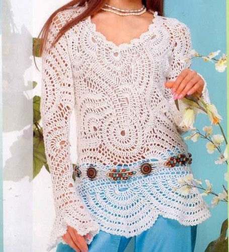 Beyaz Yazlık Örgü Hırka ve Bluzlar