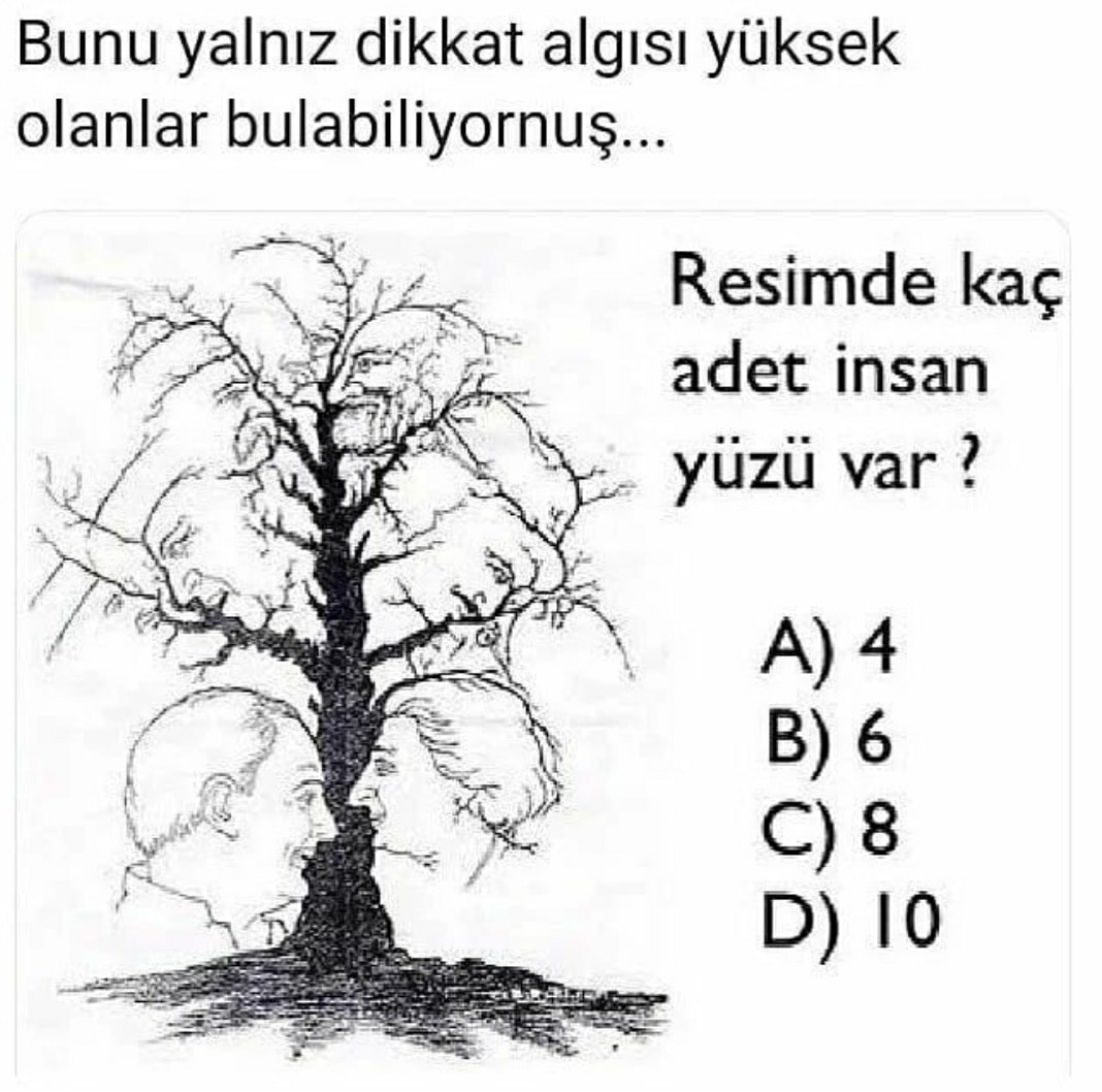 Bu Ağaçta Kaç Tane Yüz Görüyorsunuz?