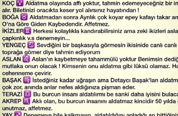 Burçlar Aldatılırsa Nasıl Tepki Verir