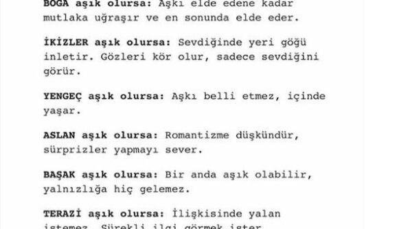 Burçlar aşık olursa ne yapar